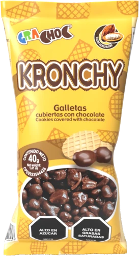 Bolsa de Kronchy, galletas cubiertas con chocolate